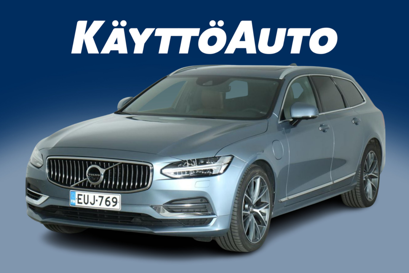 Esittelykuva VOLVO V90 lataushybridiautosta.
