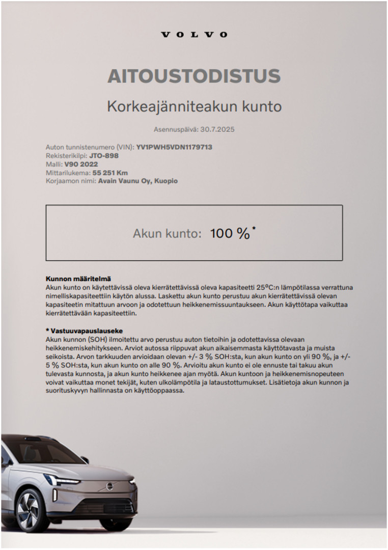 Esittelykuva VOLVO V90 lataushybridiautosta.
