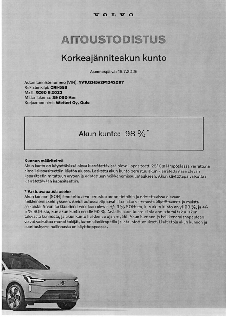 Esittelykuva VOLVO XC60 lataushybridiautosta.