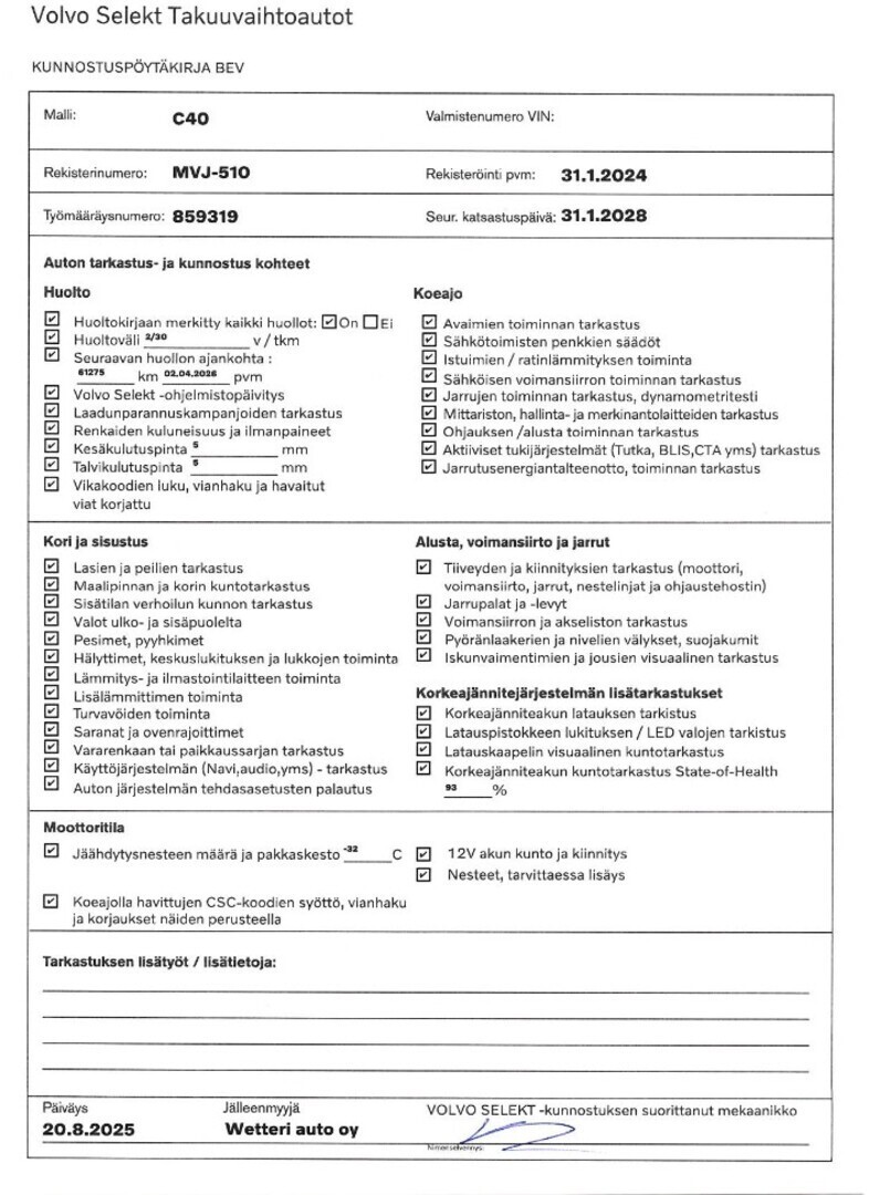 Esittelykuva VOLVO C40 täyssähköautosta.