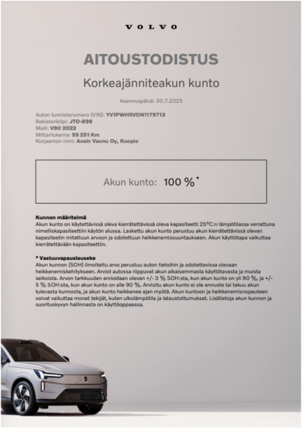 Esittelykuva VOLVO V90 lataushybridiautosta.