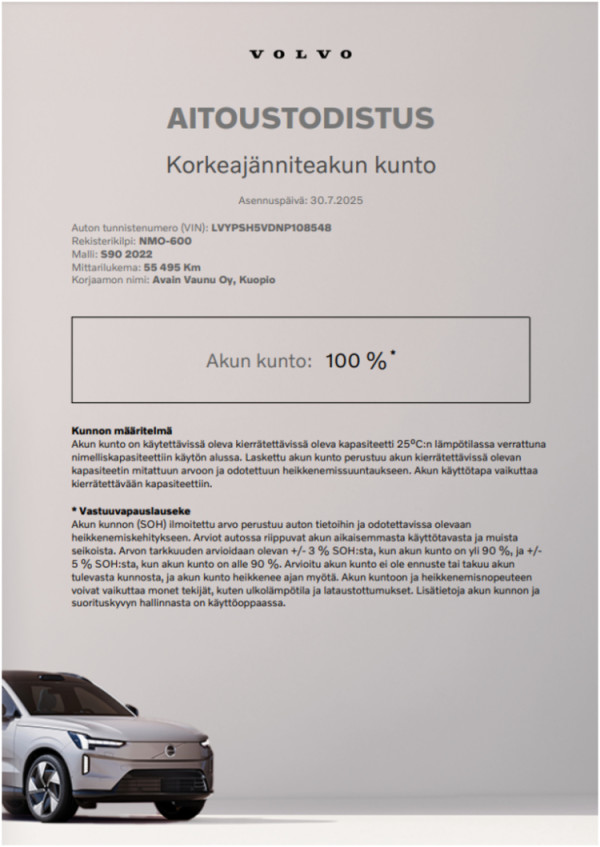 Esittelykuva VOLVO S90 lataushybridiautosta.
