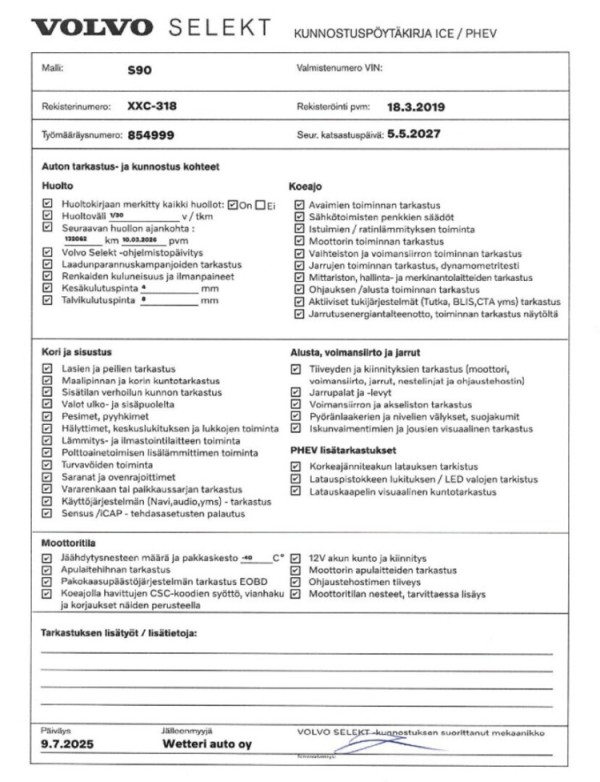 Esittelykuva VOLVO S90 lataushybridiautosta.