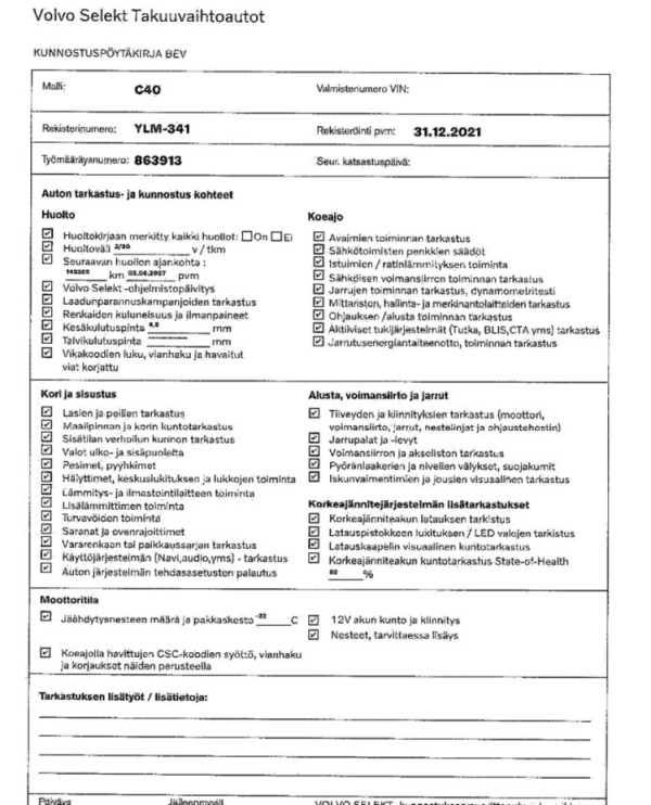 Esittelykuva VOLVO C40 täyssähköautosta.