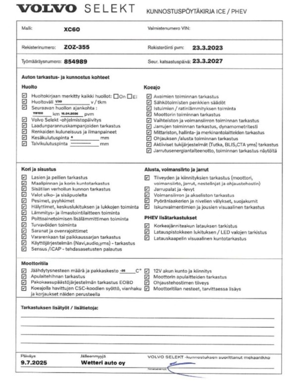 Esittelykuva VOLVO XC60 lataushybridiautosta.